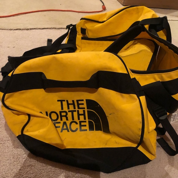 the north face yellow duffel bag